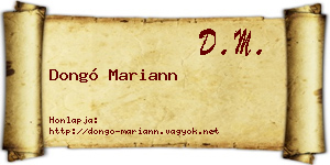 Dongó Mariann névjegykártya
